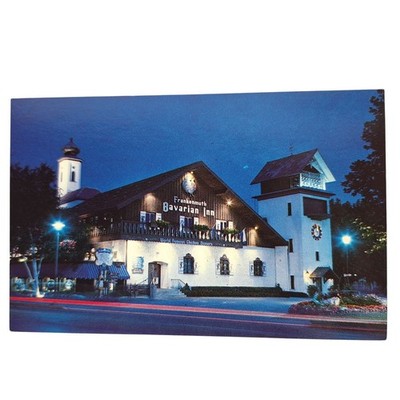 Postcard Frankenmuth Bavarian Inn Night Time Frankenmuth Michigan Chrome