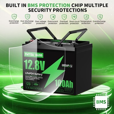12V100Ah Lithium Batterie LiFePO4 Akku 100A BMS Solarbatterie Solaranlage Boot