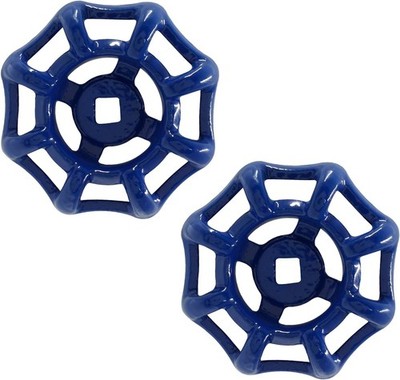 BokWin 2PCS Metal Outside Faucet Round Wheel Handle，6x6mm Water Spigot Blue 