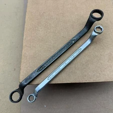 Vintage Set 2 SAE Double Offset Box End Wrench Forged Select Steel USA 3/8-11/16