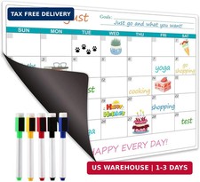 Magnetic Dry Erase Fridge Calendar - Magnetic Calendar for Refrigerator Planner