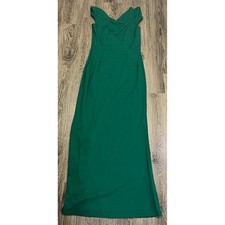 NWT Vfshow Vshow Emerald Green Off Shoulder Maxi Dress Slit Size M