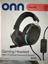 Gaming Headset with 7.1 Virtual Surround Sound, Black