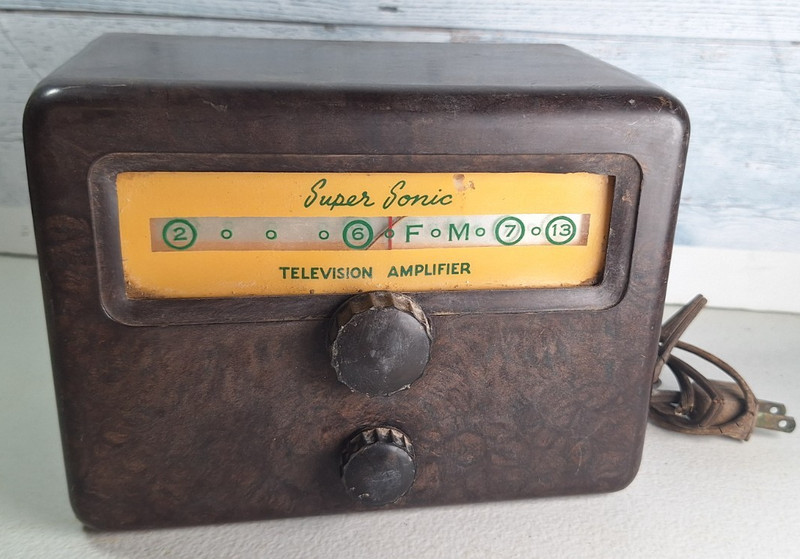 NO RESERVE - Super Sonic Television Amplifier Box Sonic Industries TUBE 6J6