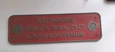 Railwayana Westinghouse Brake & Signal Co AlloyPlate12.75"×4"London& Chippenham - Image 1 of 2