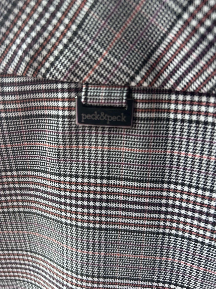 Pantalones Peck & Peck negros, marrones, blancos, naranjas a cuadros pierna cónica. Talla 14 Foto 2 de 4