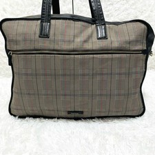 Paul Smith England Leather & Check Fabric Boston Bag Used