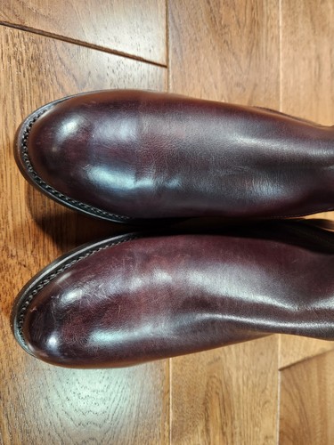 Frye Woman's Burgundy Cordavan Color Leather Tall Riding Boots Side Zip Size 8 B - Afbeelding 5 van 24