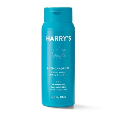 Harry s Shampoo Conditioner Anti Dandruff Flaking Itching 2 in 1 Dry Scalp 14 oz