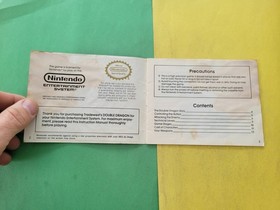 Nes - Double Dragon Nintendo Booklet Manual Only