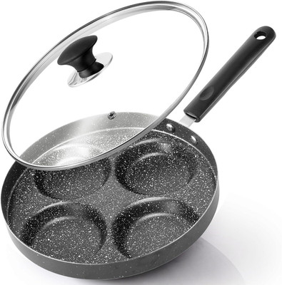4-Cup Nonstick Egg Frying Pan with Lid, Fried Egg Pan, Omelette Pan, Mini Pancak