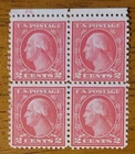 Vintage US Stamp #540 Washington Coil Waste Perf 11x10 Block Of 4 MNG - CV $50