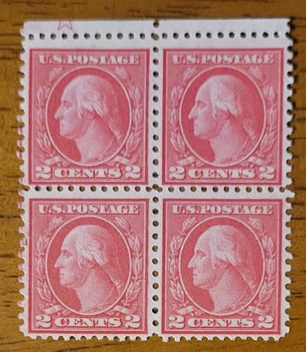 Vintage US Stamp #540 Washington Coil Waste Perf 11x10 Block Of 4 MNG - CV $50