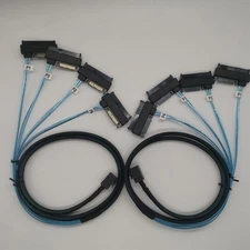 2*Mini SAS HDD SFF-8643 to 4 SFF-8482 Connector with Power Port Hard Drive 1M US