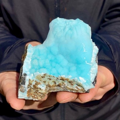 309G Natural beautiful blue texture stone mineral sample quartz crystal
