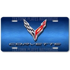 Chevy Corvette Novelty Auto License Platetag - Logoblue Image On Flat Aluminum