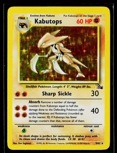Kabutops 9/62 Fossil Holo Rare
