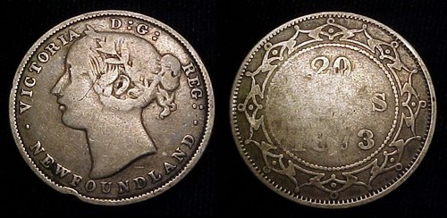 NEWFOUNDLAND 1873 20 Cents VG