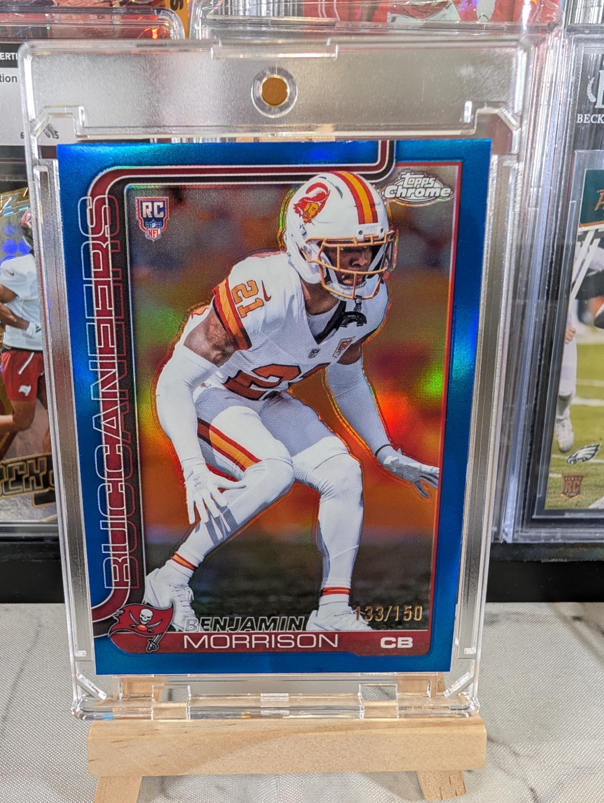 2025 Topps Chrome - Rookies Benjamin Morrison #355 Blue Refractor /150 (RC)