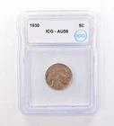 1930 Indian Head Buffalo Nickel AU58 ICG Beautiful Tone *7538