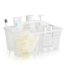 Plastic Shower Caddy Basket with 3 Compartments Portable Divided Cleaning Supply