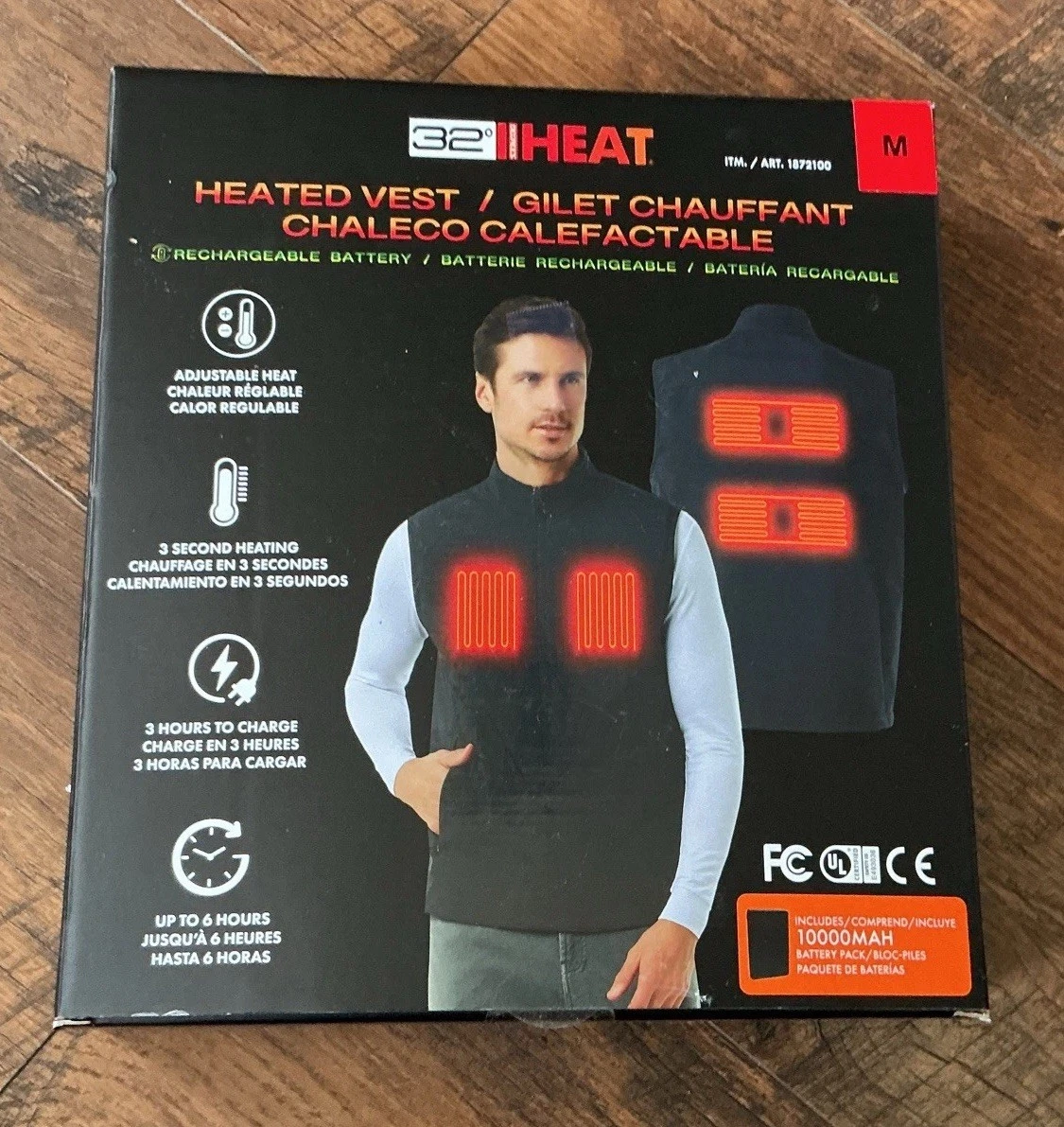 NEW 32 Degrees Heat Mens Heated Vest - Tactical Tech - Washable Black MEDIUM (M)