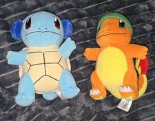 Pok mon Squirtle With Ear Muffs, Charmander Holiday Seasonal 8" Plush Toys