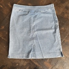 Lauren Jeans Co Denim Mini Skirt VTG Y2K Size 8 Preppy Ralph Lauren Slits Casual