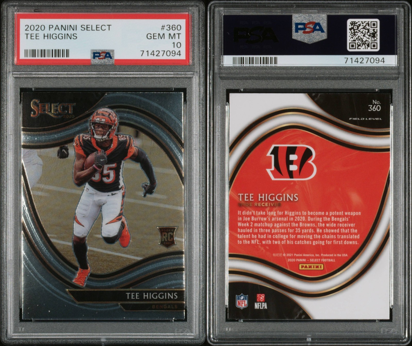 2020 Panini Select Tee Higgins #360 Field Level PSA 10 GEM MINT
