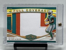 2023 Plates & Patches Full Coverage De'Von Achane Gold /45 Dolphins RC Patch NM