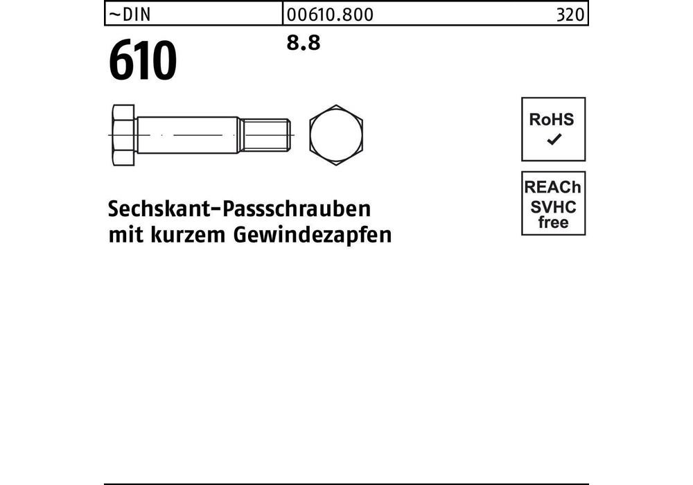 Рейхерная проходная труба DIN 610 м.,проходная труба kurzem, M 12 x 40 8,8