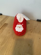SANTA SLIPPERS Carter's 2-3T Red Kids Toddlers Christmas Holiday Soft Slip On