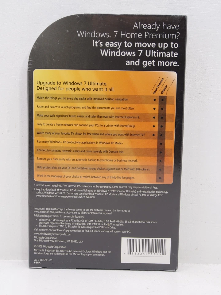 Microsoft Windows 7 Ultimate Anytime Upgrade from Home Premium = SEALED BOX= - Image 2 of 3