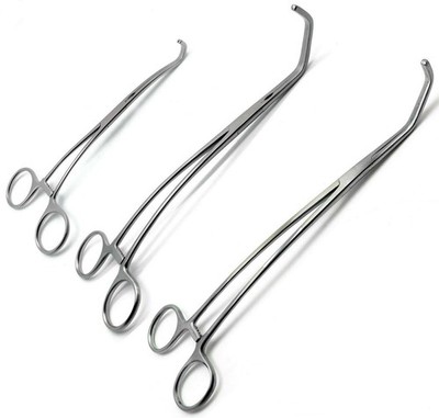Surgical Forceps Satinsky Cooley Debakey Veterinary Premium Instruments Set of 3