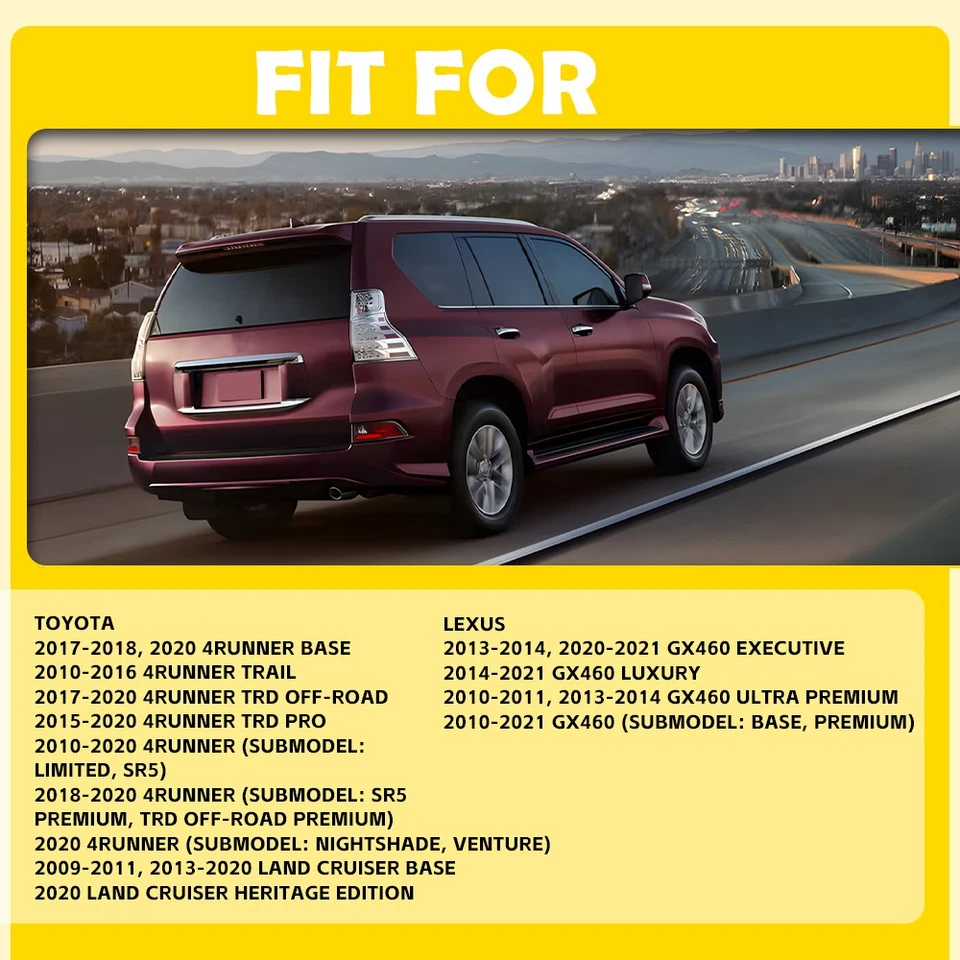 Conjunto de maçaneta externa externa 4X 4X para 2010-2020 Toyota 4Runner - Imagem 2 de 4