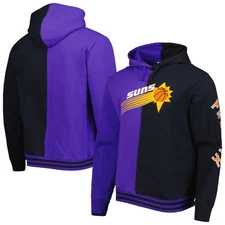 Men's Mitchell & Ness Purple/Black Phoenix Suns Hardwood Classics Split Pullover
