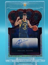 Chris Duarte RC 2021-22 Panini Crown Royale Rookie Die-Cut Red /31 Auto Pacers