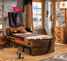 Pirate Bedroom  ( Includes 2 Mattresses) A Bed Frame A Wardrobe And A Bookshelf