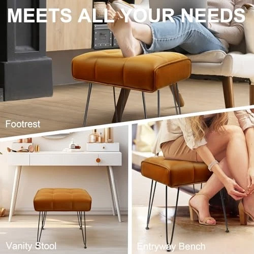 Vanity Stool, Makeup Stool, Vanity Stools for Makeup, Vanity Chair, Brown - Image 3 of 4