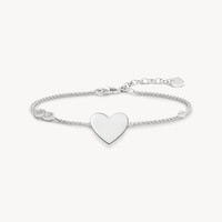 Thomas Sabo Armband Herz Sterlingsilber Steine Weiß A1486-051-14 LäNge 19,5 Cm