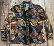 VINTAGE SHARON YOUNG SPORTSWEAR PEACOCK PRINT USA MADE SHIRT WOMENS SIZE 10 EUC