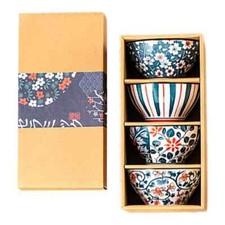 Ceramic Japanese Rice Bowl Gift Set - Serving Bowl for Rice Soup, Salad, Dessert