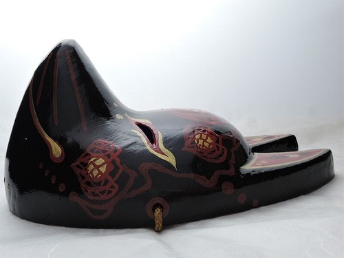 Komendo Full Face Fox Mask HOZUKI Kitsune Hand Made Painted Japan Party - Picture 5 of 7