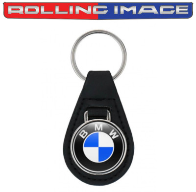 NEW Leather Classic BMW Blue Logo Key Ring Keychain