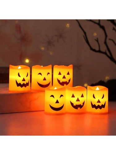 6X Halloween Candles Battery Flickering LED 6hr Timer Happy Halloween Party - Picture 9 of 20