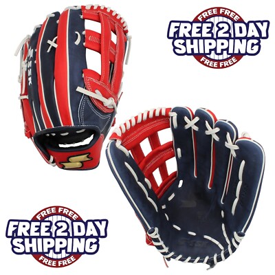 SSK ZSLOW 13.5'' Slowpitch Softball Glove ZS-1350NVYREDWHT3 - H Web