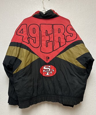 Reebok San Francisco 49ers ジャケット Vintage NFL Pro Line Reebok 49ers Black & Red Jacket Size