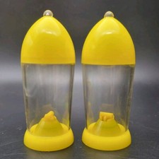 MCM Yellow Atomic Rocket Salt & Pepper Shakers Stanley Ball Point Made In USA