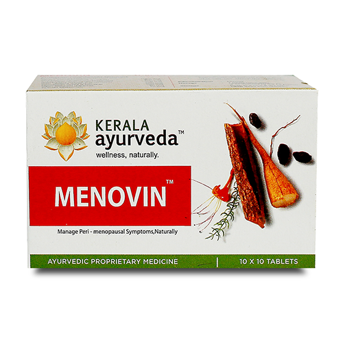 Kerala Ayurveda Menovin Tablet 100 Nos For Hormonal Balance in Middle Aged Women - Picture 1 of 2