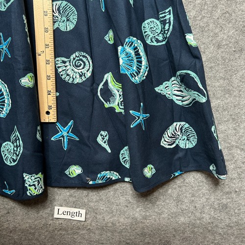 ModCloth Sun Dress Womens 2X Blue Sea Shells Beachy Fun Waving At The Waterfront - Picture 12 of 19